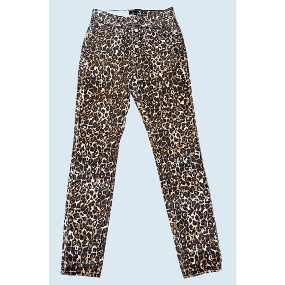VOLCOM Skinny Hi Rise Exposed Button Animal Print Jeans Size 26 - Picture 2 of 8